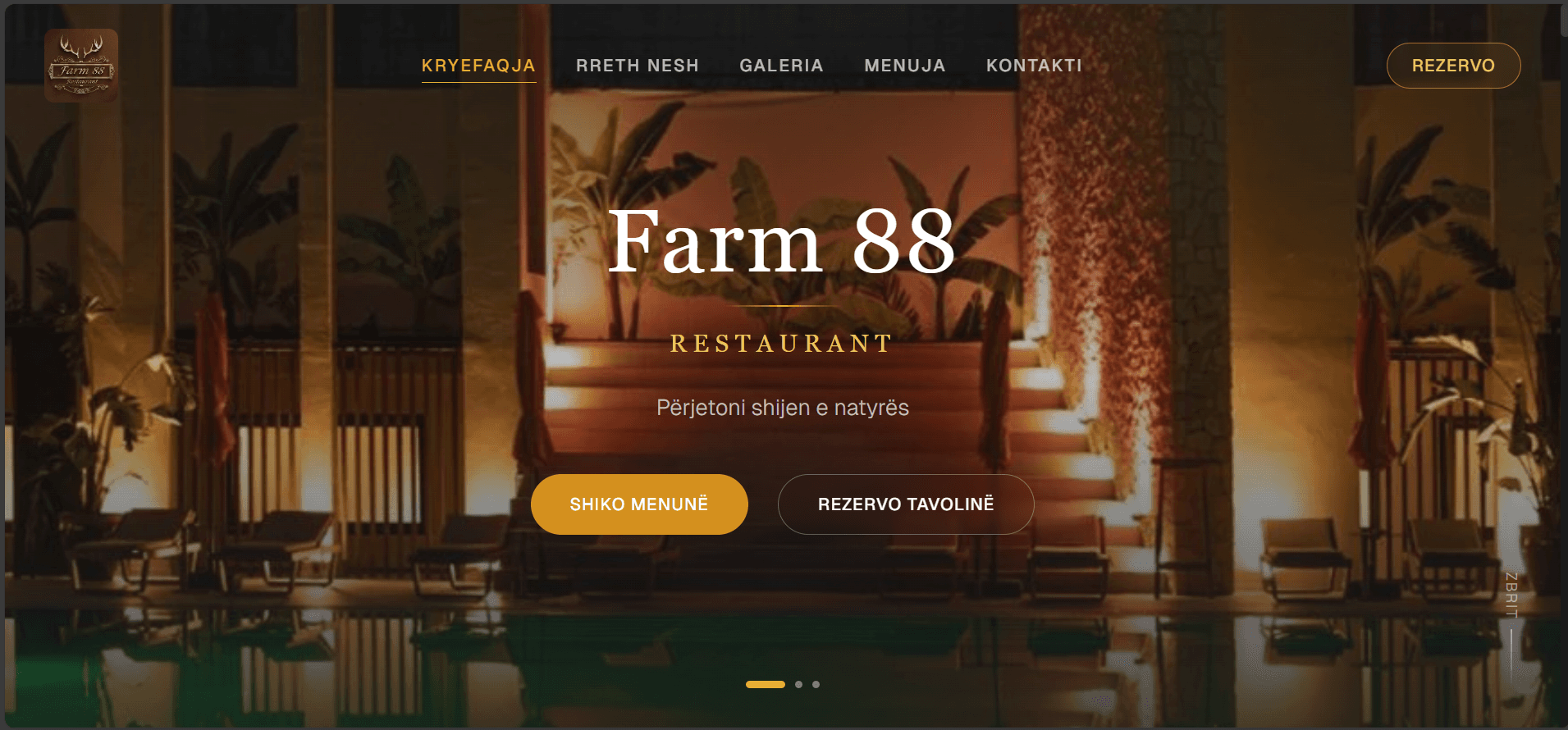 Restaurant website Albania - modern website design by web developer Tirana Eight Byte Studio